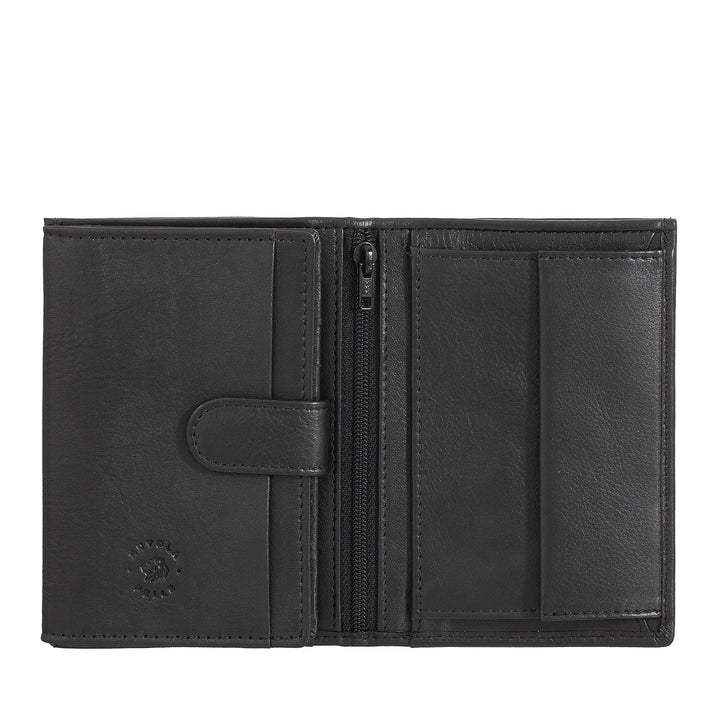 Vertikale Herrenbrieftasche von Nuvola Pelle aus Nappaleder mit Münzfach und Kreditkartenhalter
