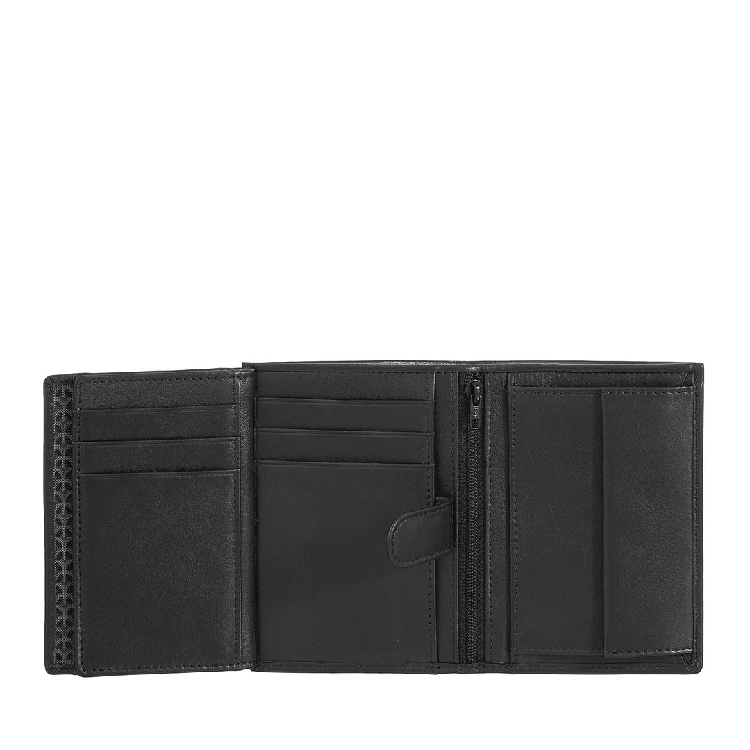 Vertikale Herrenbrieftasche von Nuvola Pelle aus Nappaleder mit Münzfach und Kreditkartenhalter