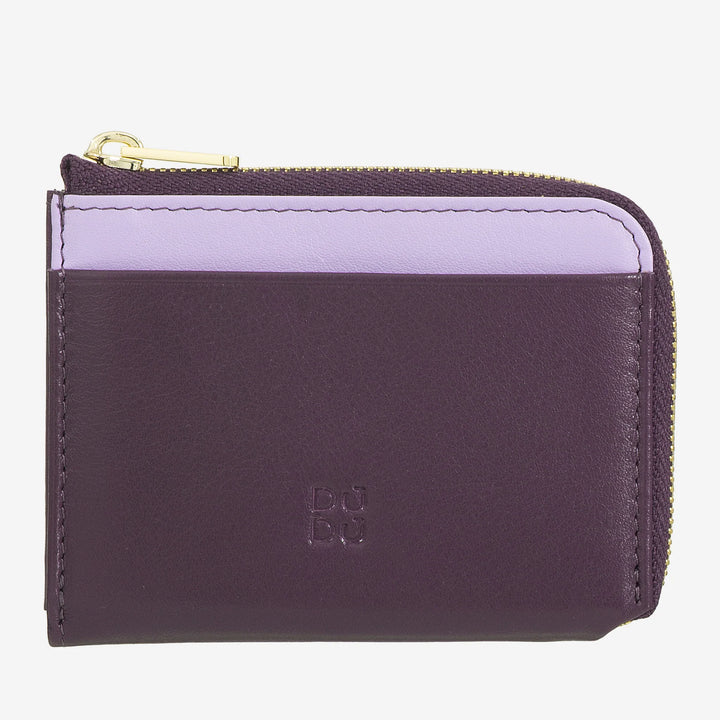 DUDU Kleine Herren-Geldbörse mit Reißverschluss, bunte Leder-RFID-Geldbörse, Kreditkartenhalter, kompaktes Taschendesign