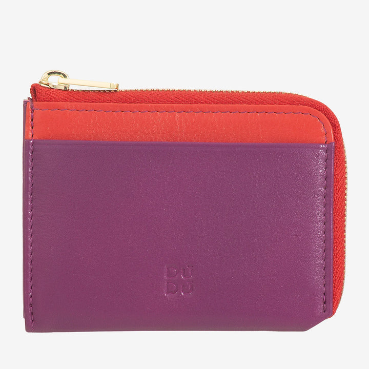 DUDU Kleine Herren-Geldbörse mit Reißverschluss, bunte Leder-RFID-Geldbörse, Kreditkartenhalter, kompaktes Taschendesign