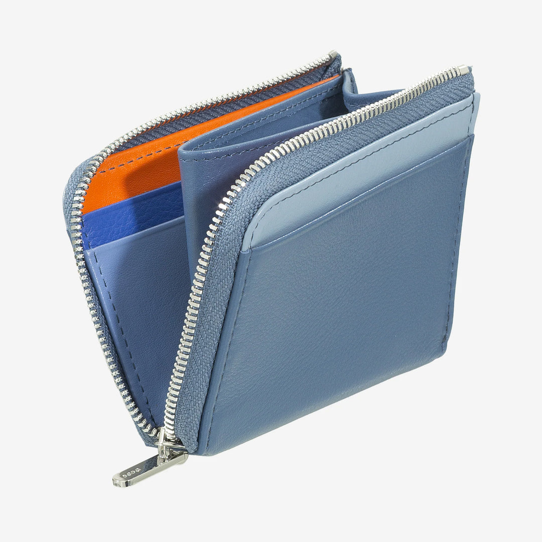 DUDU kleine herenportemonnee met ritssluiting, kleurrijke lederen RFID-portemonnee, creditcardhouder, compact zakontwerp