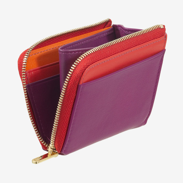 DUDU Kleine Herren-Geldbörse mit Reißverschluss, bunte Leder-RFID-Geldbörse, Kreditkartenhalter, kompaktes Taschendesign
