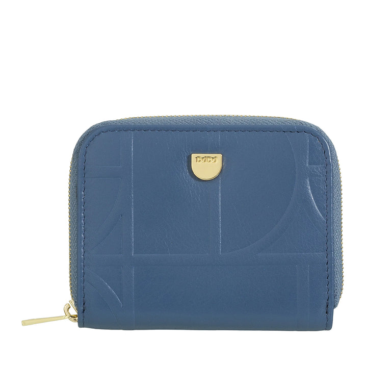 DUDU Kleine portemonnee voor heren en dames van bedrukt leer met ritssluiting, kaartvakken - Kleine compacte portemonnee
