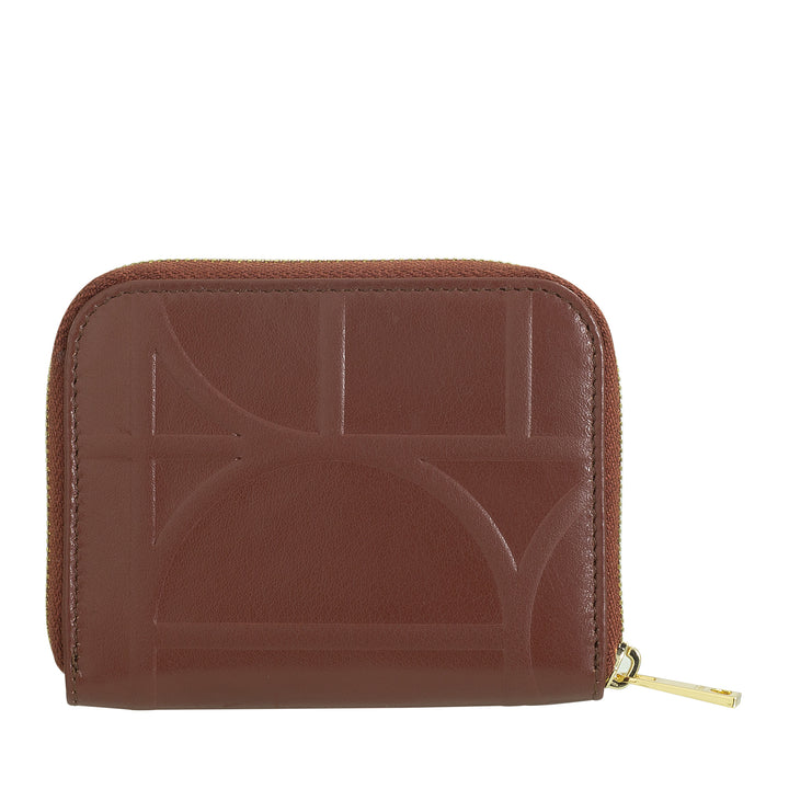 DUDU Kleine portemonnee voor heren en dames van bedrukt leer met ritssluiting, kaartvakken - Kleine compacte portemonnee