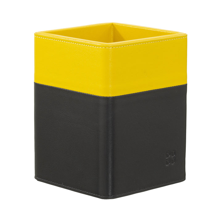 DUDU Designer Leather Desk Pen Holder, Pen Holder for Office Table, Colorful Pencil Holder