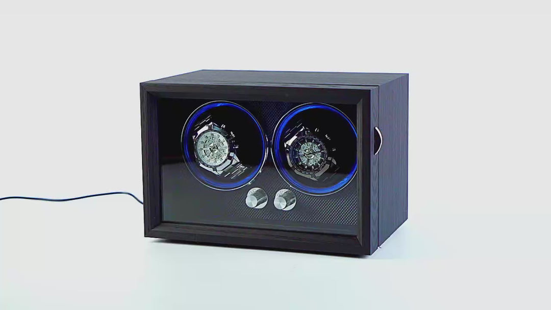 Capodagli box with rotor for 2 black XB2 watches