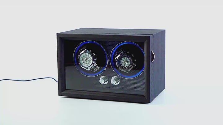 Capodagli box with rotor for 2 black XB2 watches