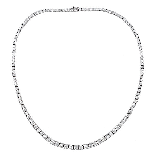 Zydo diamanten tennishalsketting 15k witgoud 42602