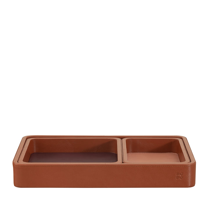 DUDU Set of 3 pcs Leather Pocket Tray, Table Storage Tray Home Desk Office, Key Holder, Coins, Telephone