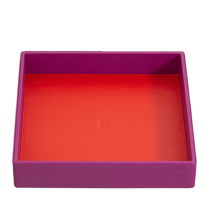 DUDU Entryway Designer Colored Leather Pocket Tray with Gift Box