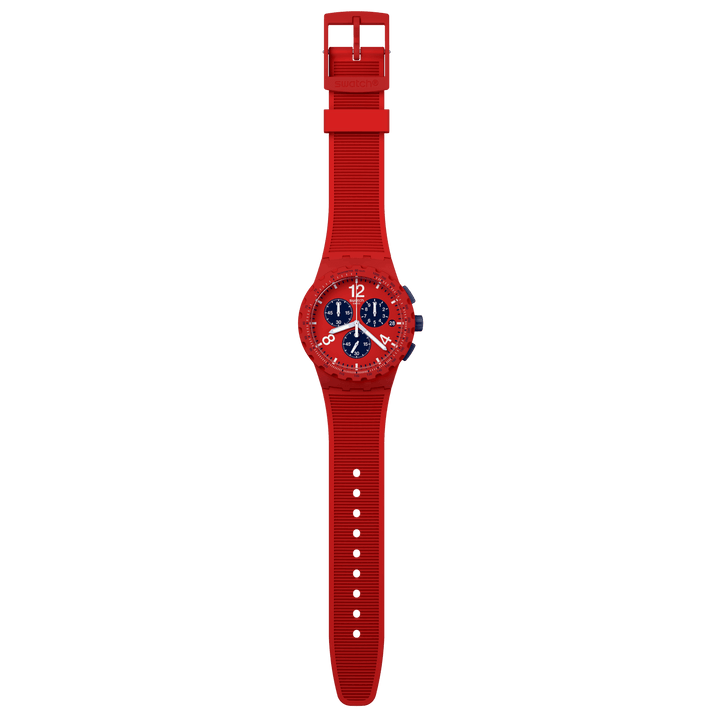 Swatch orologio PRIMARILY RED Originals Chrono 42mm SURS407 - Capodagli 1937