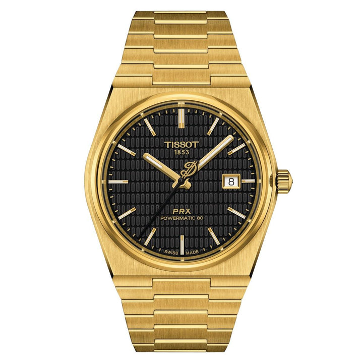 Tissot orologio PRX Powermatic 80 Damian Lillard Special Edition 40mm nero automatico acciaio finitura PVD oro giallo T137.407.33.051.00 - Capodagli 1937