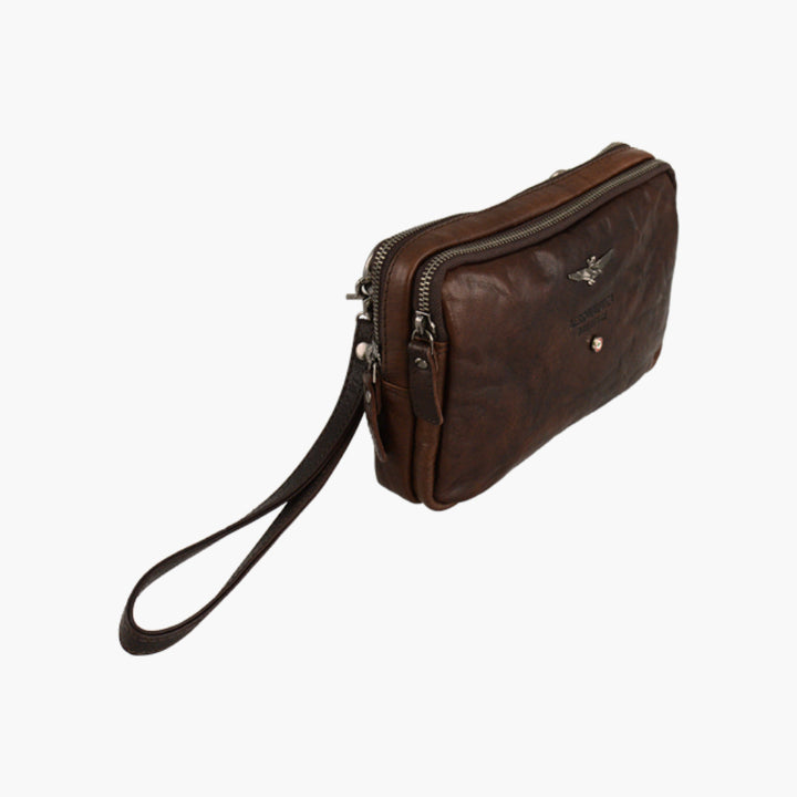Aeronautica Militare Kleine Vintage-Umhängetasche aus Leder AM309-MO