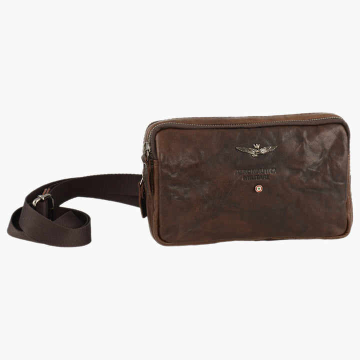 Aeronautica Militare Kleine Vintage-Umhängetasche aus Leder AM309-MO
