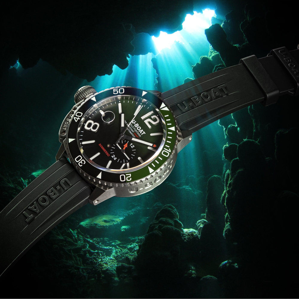 U-BOAT horloge Sommerso Keramiek Groen/MT 46mm bordeaux automatisch staal 9520 - Capodagli 1937