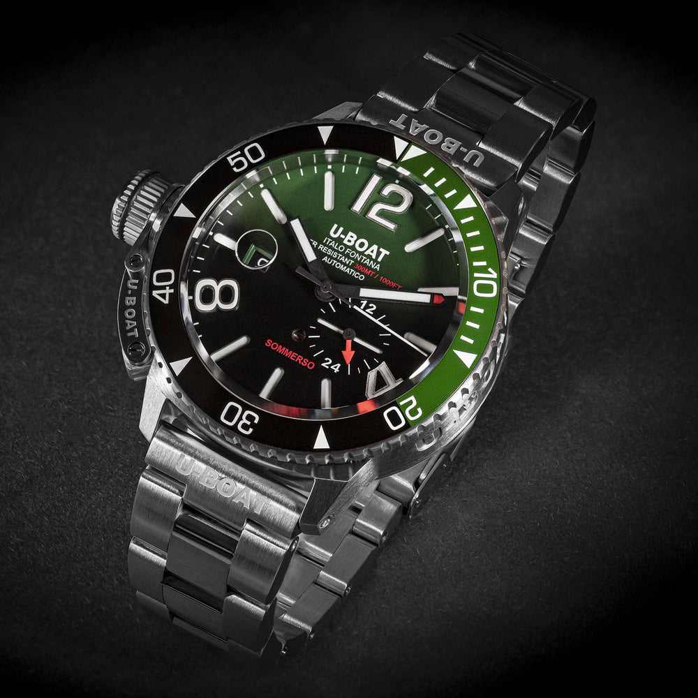 U-BOAT Sommerso Keramisch Groen/MT horloge 46 mm bordeaux automatisch staal 9520/MT - Capodagli 1937