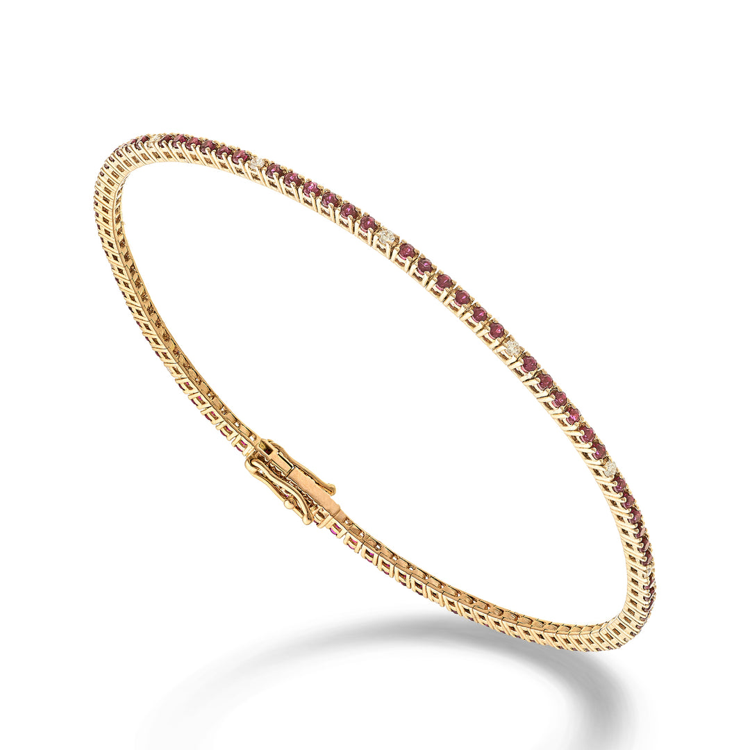 Golay br tennis 18k rubies 1.05 ct diamonds 0.13 ct 17.2 cm rose gold - 94 settings GBTF0011RBRDIO3