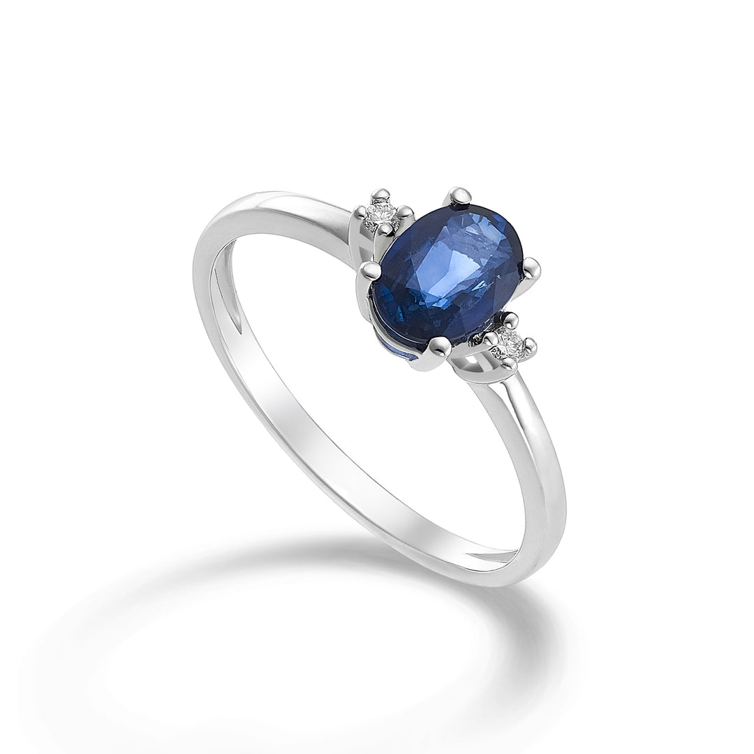 Mikiko an 9k oval sapphire 7x5 ct.0.80 diam. ct.0.03 MA5073R4ZFD