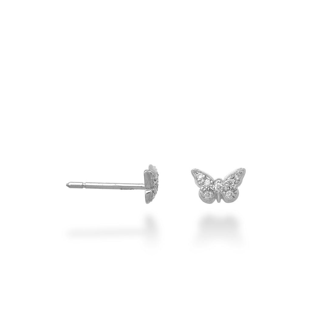 Nihama single earring 18k butterfly 0.03 ct NORMONFARFO4