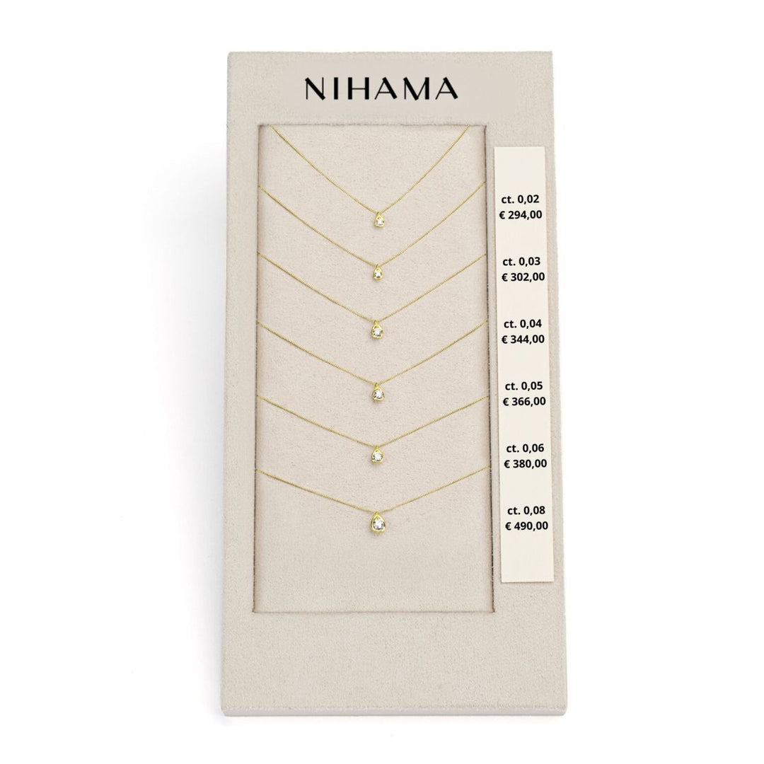 Nihama package cl d5123 drop 18kt yellow gold 0.02-0.03-0.04-0.05-0.06-0.08 N.LIGHTBOX.60-G