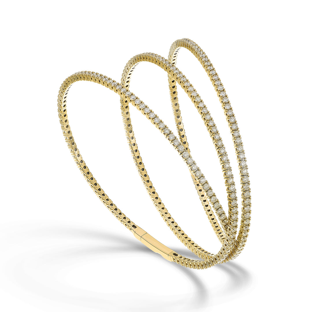 Golay br 18k tennisflex 3 windingen diam. 4,66 ct geelgoud 16,5 cm GBFLEX004DIO1