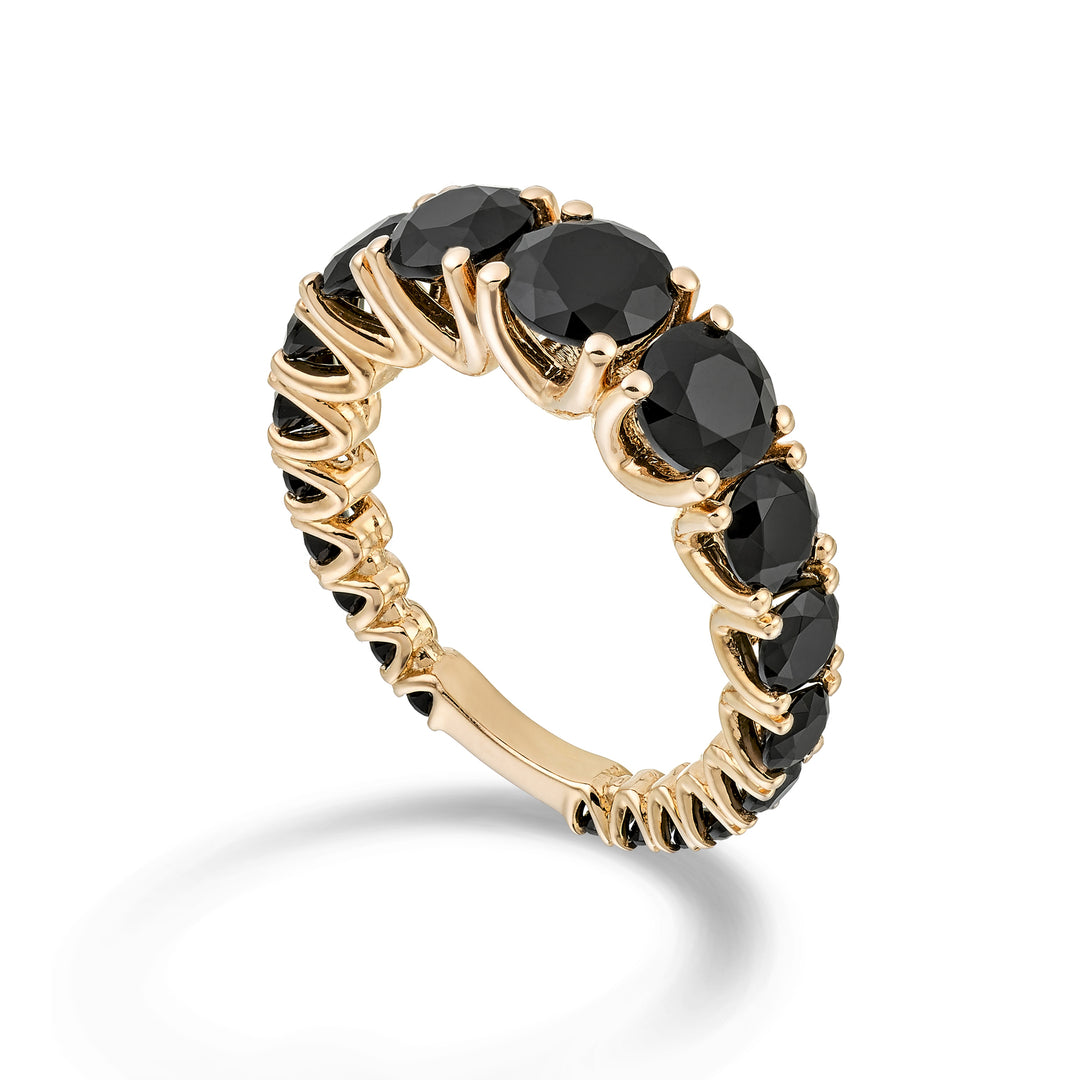 X-Diamond, een 18kt zwarte spinel met lab-graduatie en roségouden staaf LXDABIC1498SBKO3