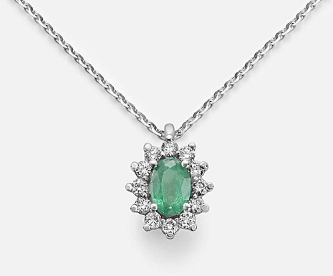 Mikiko cl 18k oval emerald 6x4 ct.0.30 diam. ct.0.23 MD5047O4BE