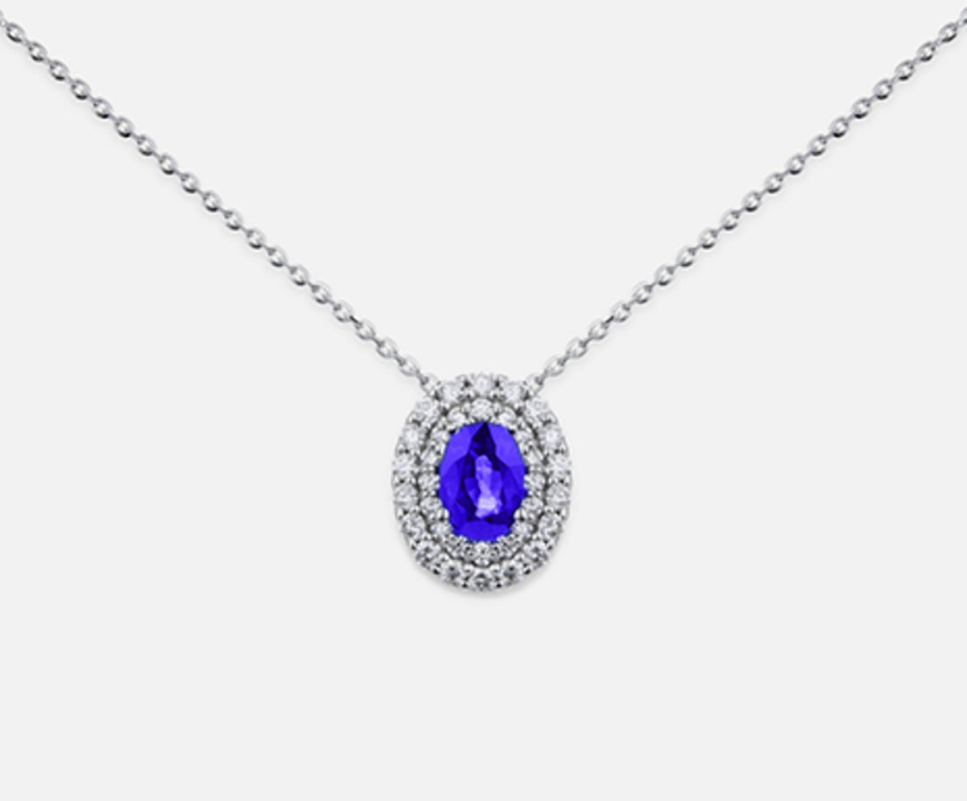 Nihama cl 18k Tansanit n. Oval 6x4 ct.0,38 Durchmesser ct.0,33 ND5061O4TZN