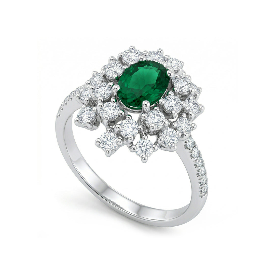 Golay oval emerald ring 7x5 irregular contour ACLC834DSM75-26065110194