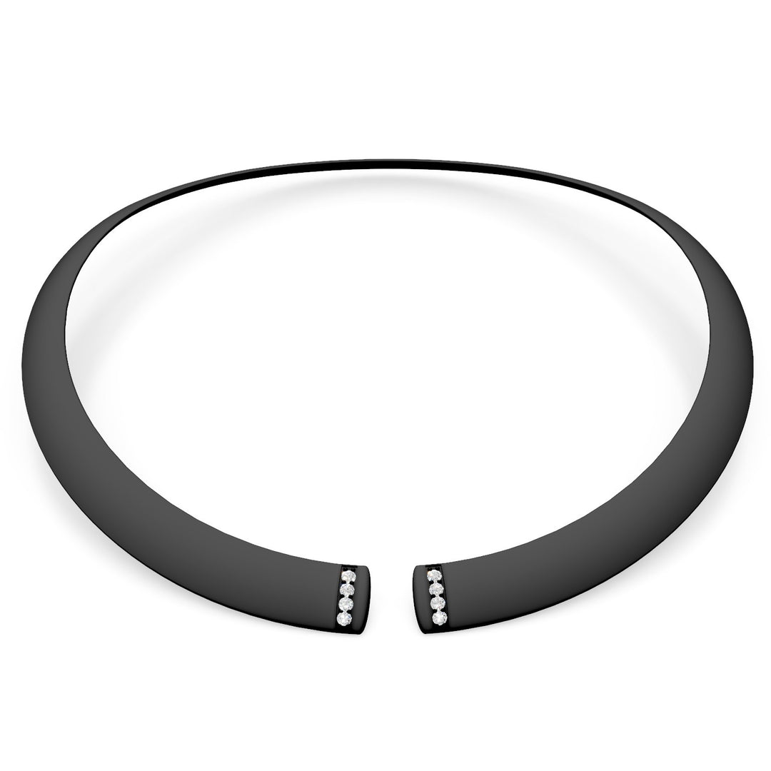Golay choker in black titanium and diamonds on the opening, medium GD012DINE