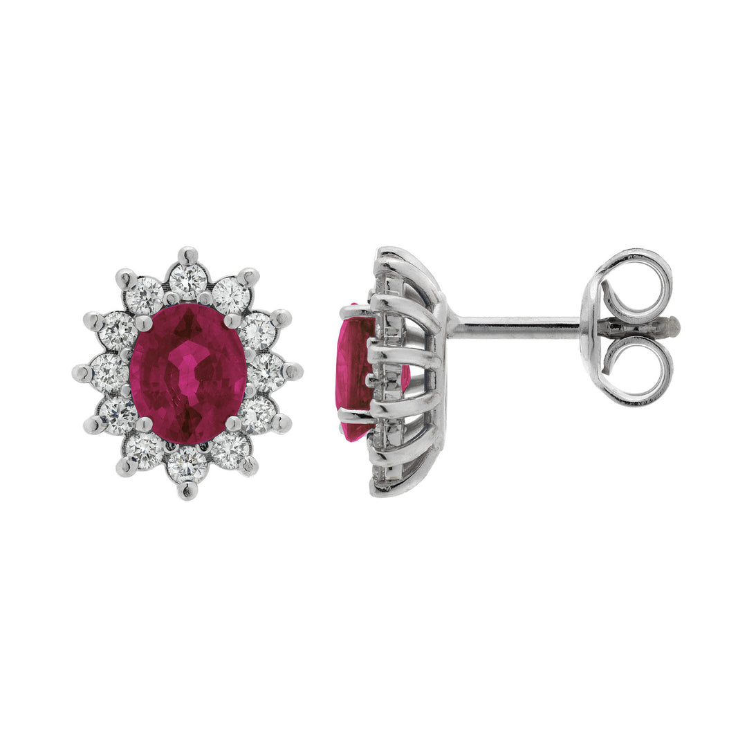 Golay 5x6 oval ruby earrings and diamonds OCL019WDIRU-20196110049