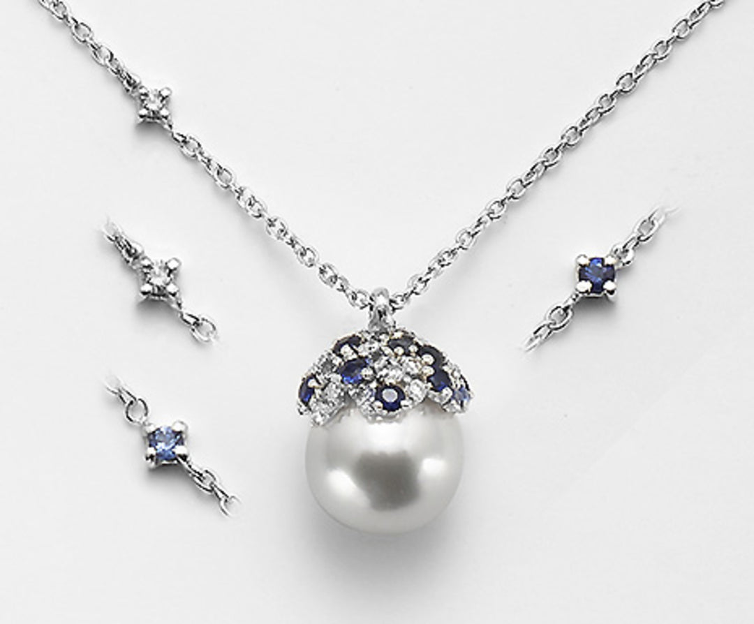 Nihama cl 18k ak 8/8,5 ct 0,10 Saphire 0,36 ct ND0981O4ABBI080