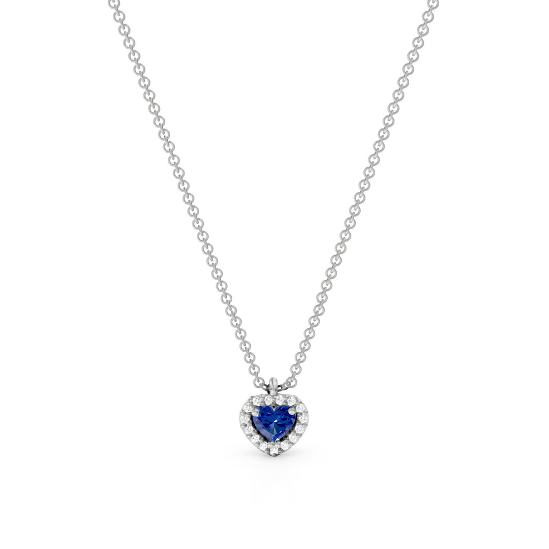 Golay ketting met centraal saffierhart met omtrek PCT003DIZB1C-24304110064
