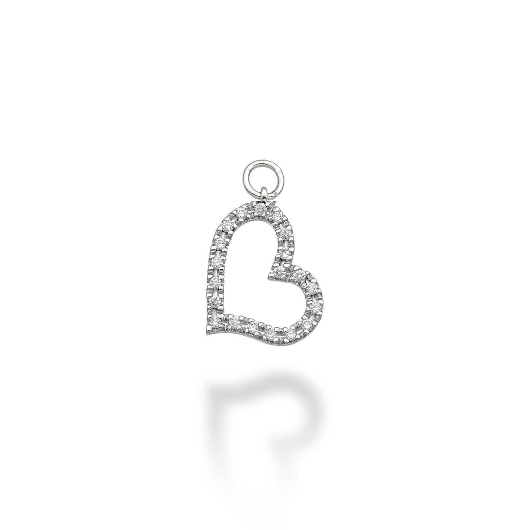 World Diamond Group bedel met groot hart, 18k ct, 0,11 g versus witgoud GCH212DIO4