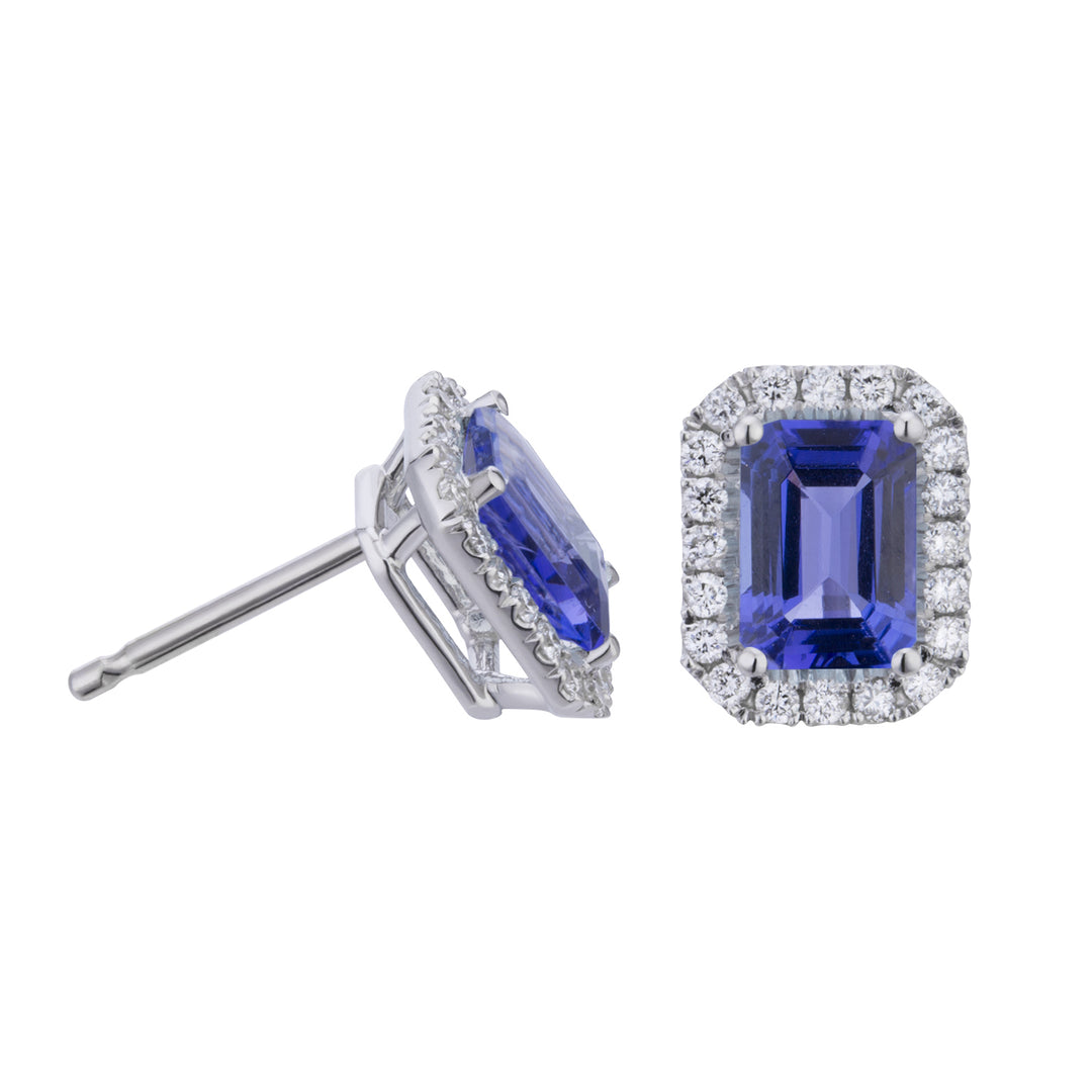 Golay earrings tanzanite 7x5 octagonal and diamonds OCL072DITZ3-23166110348