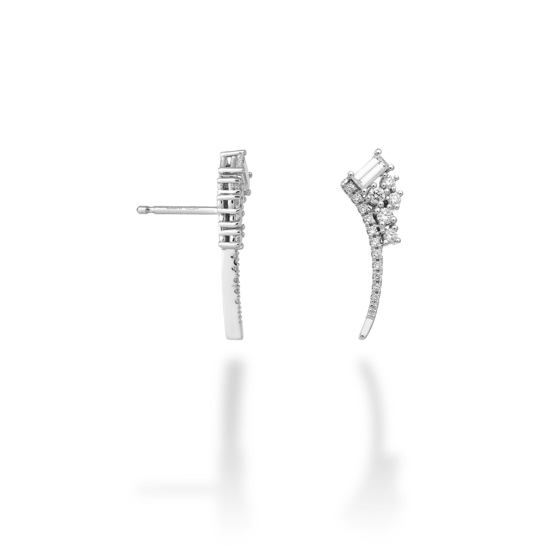 Golay multistone earrings with round baguette diamonds 4x2 OMP783DB-25332110161