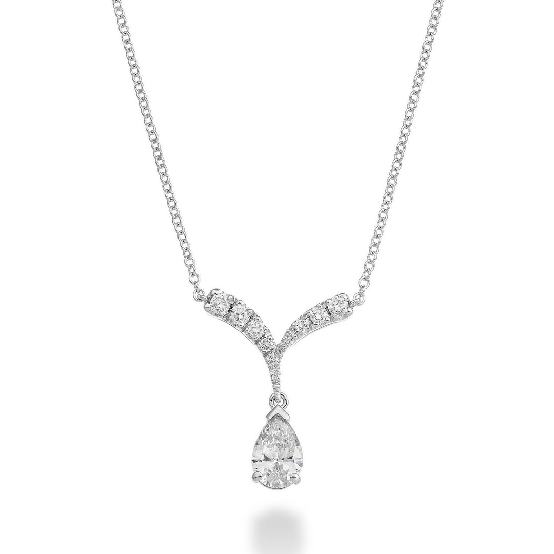 Golay choker with v-shaped and drop pendant weighing 0.30ct GCPS003DI030-25287110100