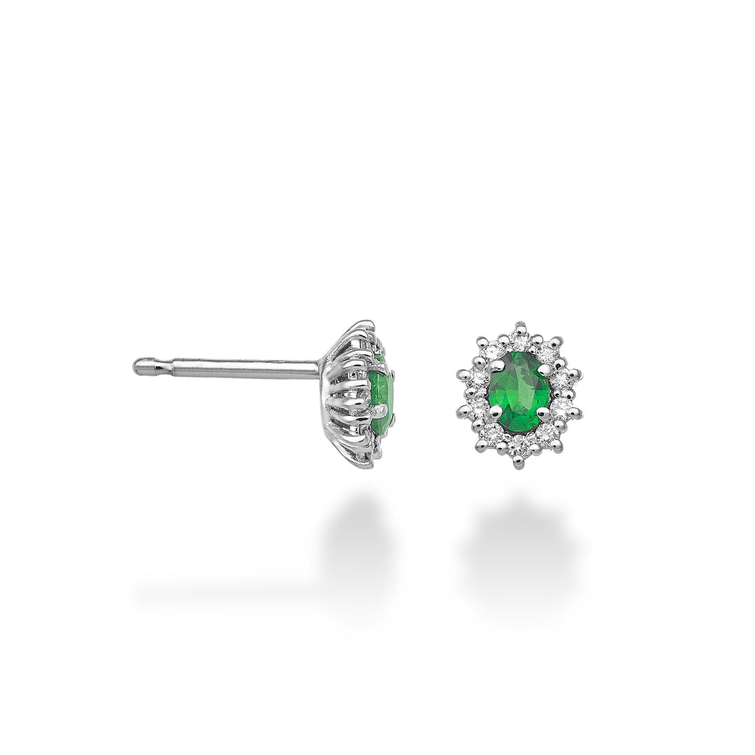 Mikiko oder 18k ovaler Smaragd 4x3 ct.0,30 Durchm. 0,16 ct MO5103O4BE