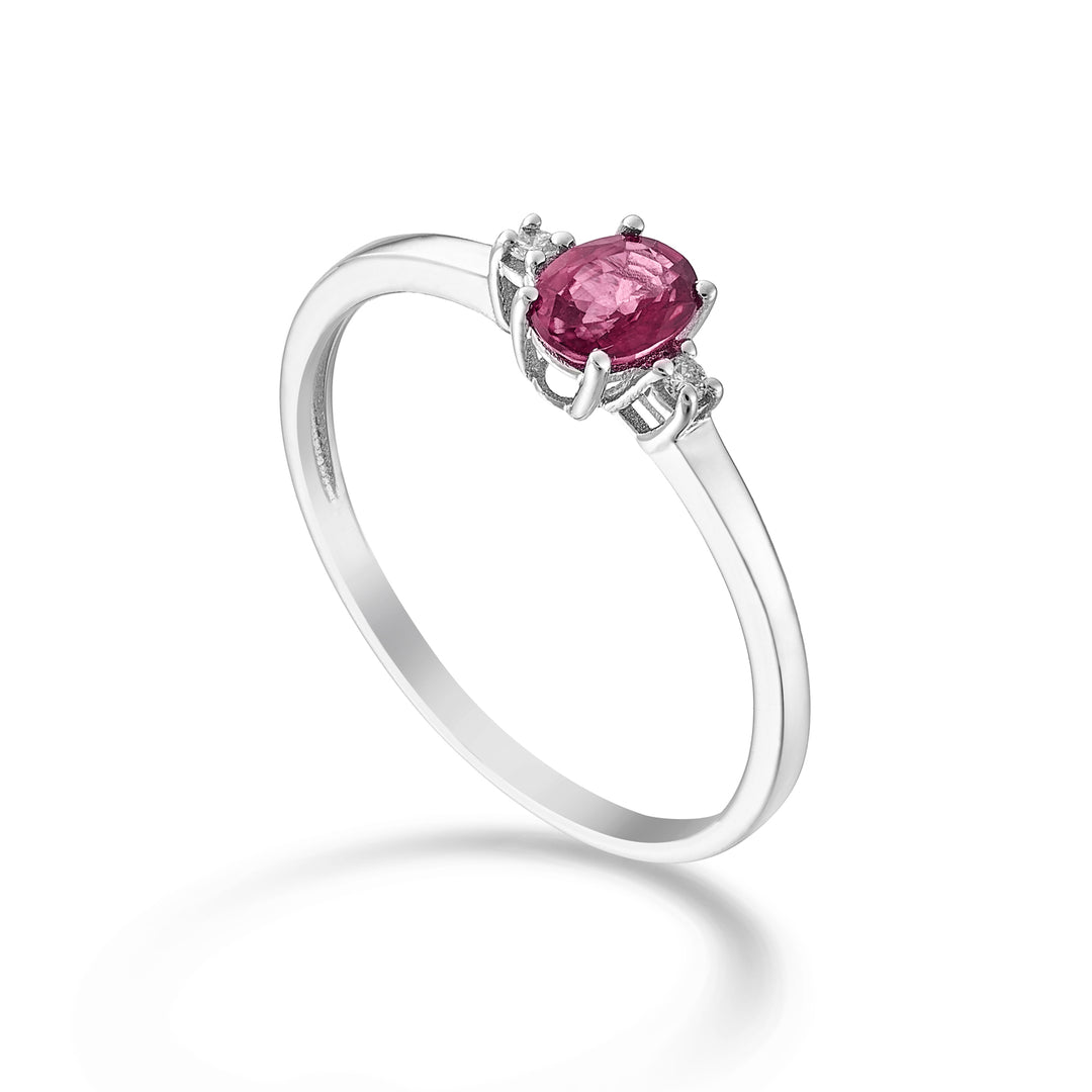 Nihama an 9k oval ruby ​​5x4 ct.0,40 diam. 0.02 ct NA5191R4RBC