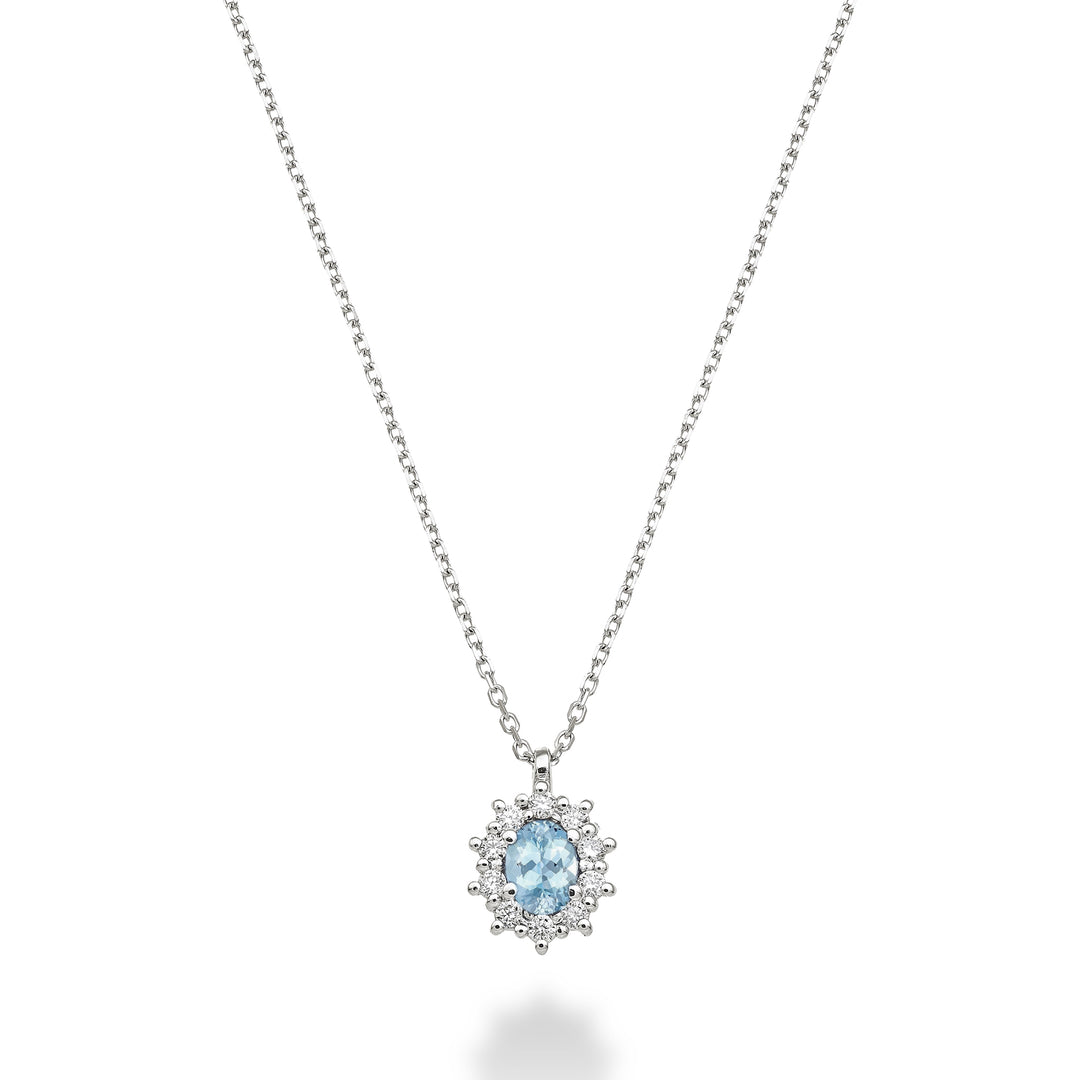 Mikiko cl 18k oval aquamarine 4x3 ct.0,14 diam. ct.0.08 MD5125O4AM