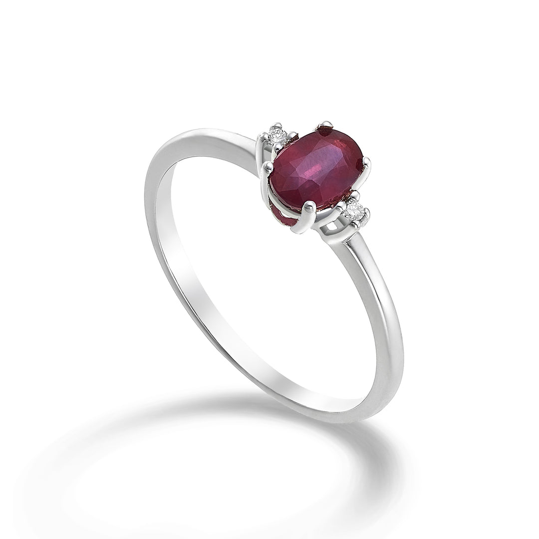 Mikiko an 9k oval ruby ​​6x4 ct.0,40 diam. ct.0.02 MA5072R4RBC