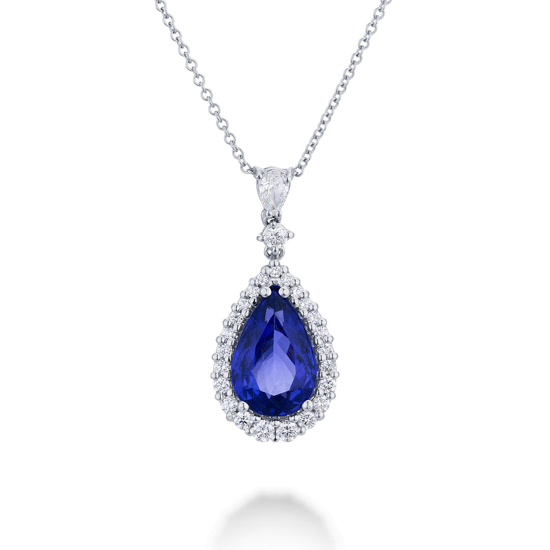 Golay Tansanit-Halskette 13x9 Tropfen und Diamanten mit PCL097DITZ1-21280110094
