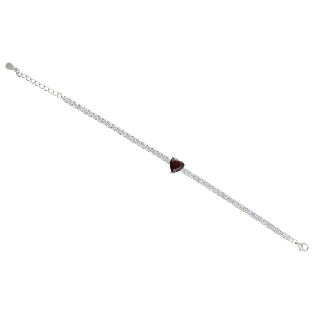 Mikiko br ag925 edelsteen swarovski wit en rood MB7441A4RED00