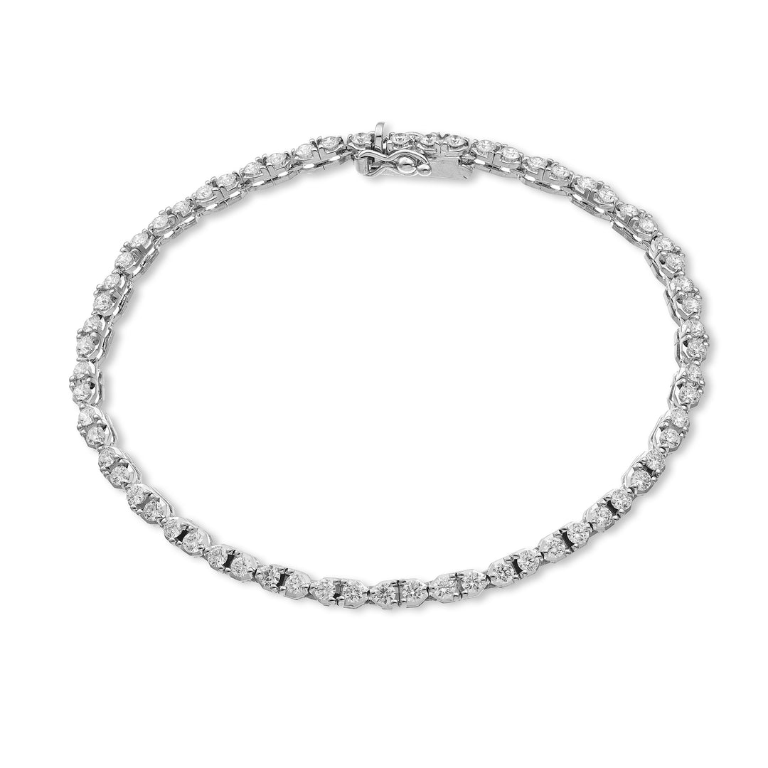 Golay linear tennis bracelet with triangular bezel BTL596D0035-175-24355110028