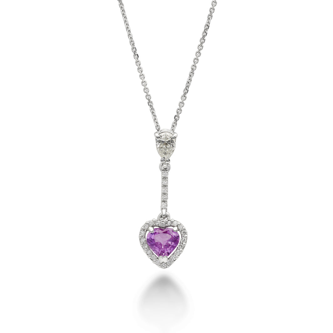 Golay ketting met hartvormige hanger 5x5 en diamanten PCL201DZPH55-22271110053