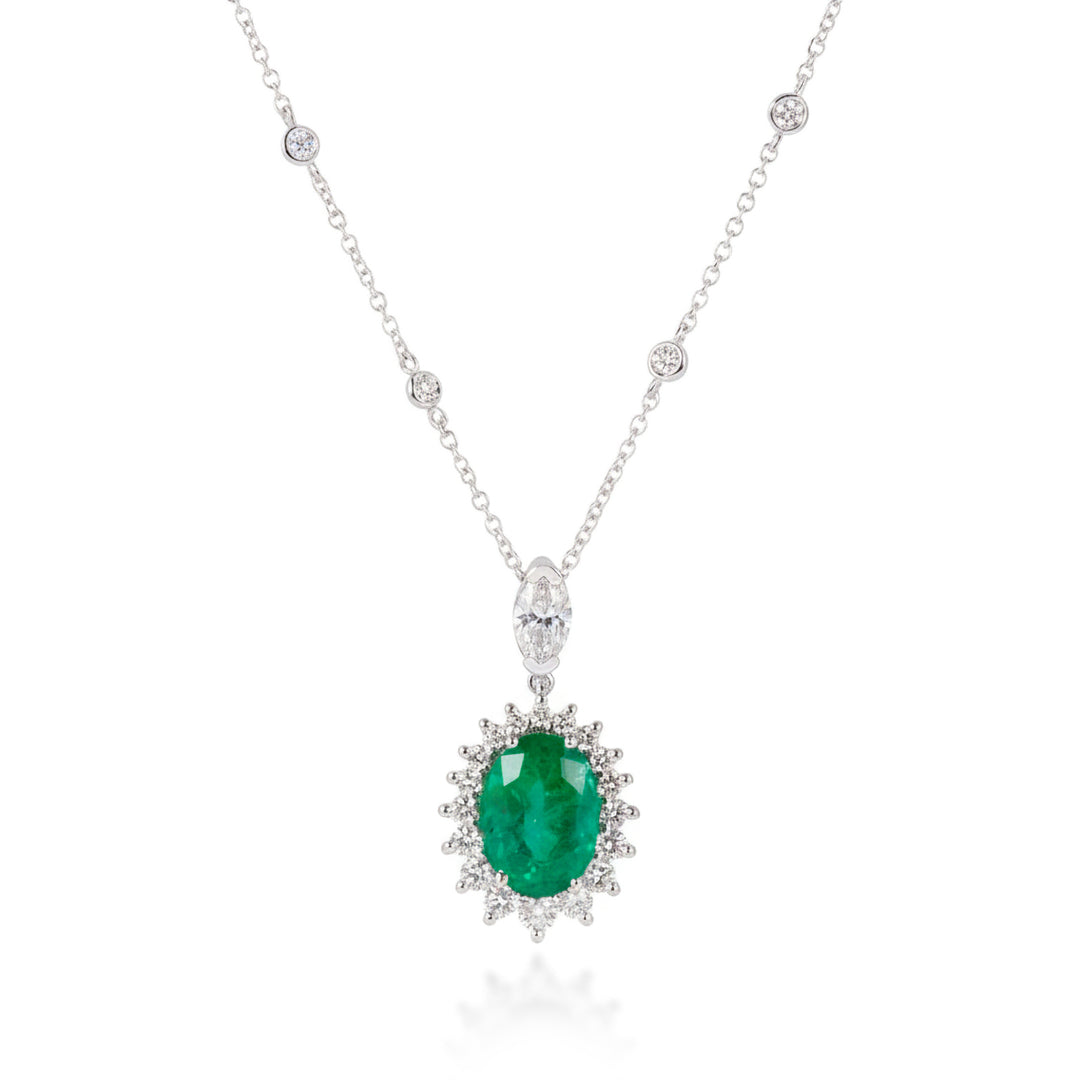 Golay ovale smaragdgroene choker 9x7 scalaire contour PCLC816DSM97-26029110087