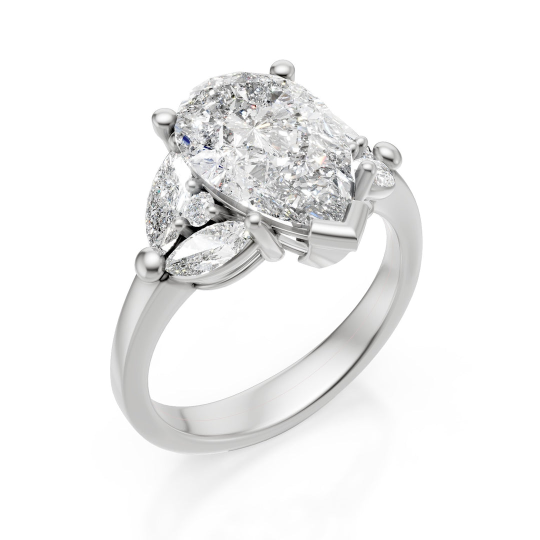 X-Diamond an 18kt lab g.d. total ct. 3.54- cent. ct. 3.01 drop - marquise and round lat ct. 0.53 LXDAPU077O4GOBI354