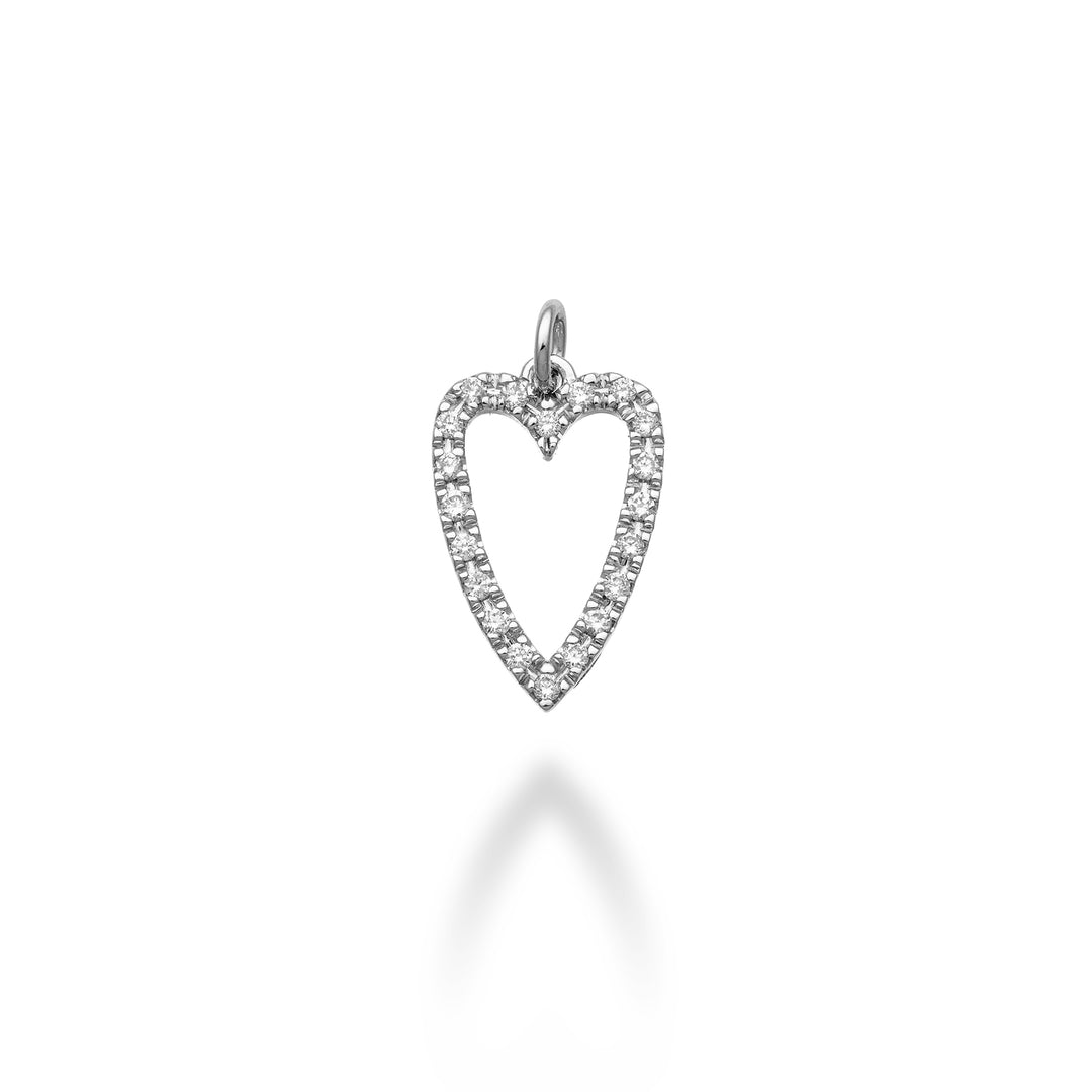 World Diamond Group hanger met lang hart 18k 0,12 ct witgoud GPEN213DIO4