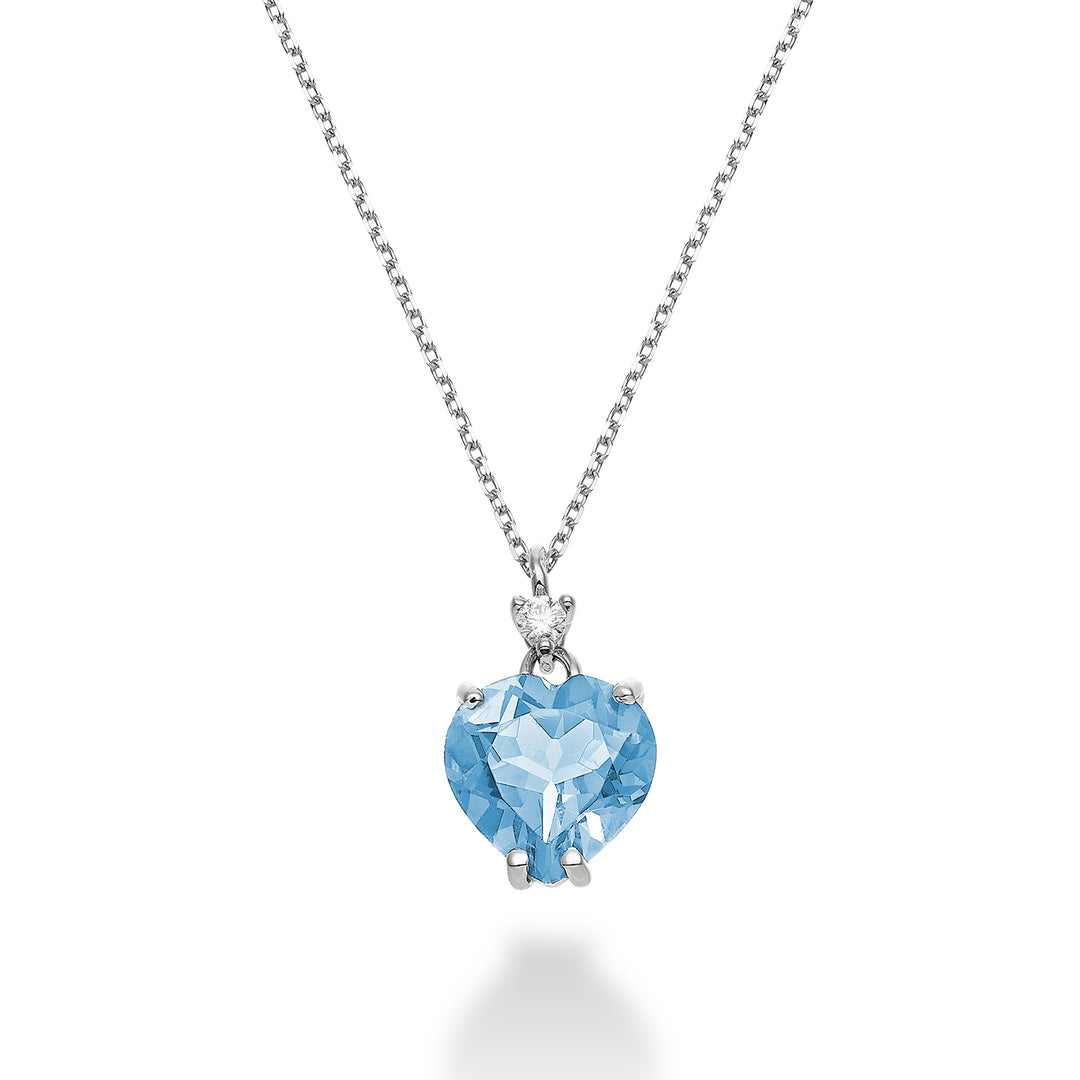 Mikiko cl 18k blauw topaas hart 8x8 ct.2,30 diam. ct.0,025 MPCL198DITPAZ88O4