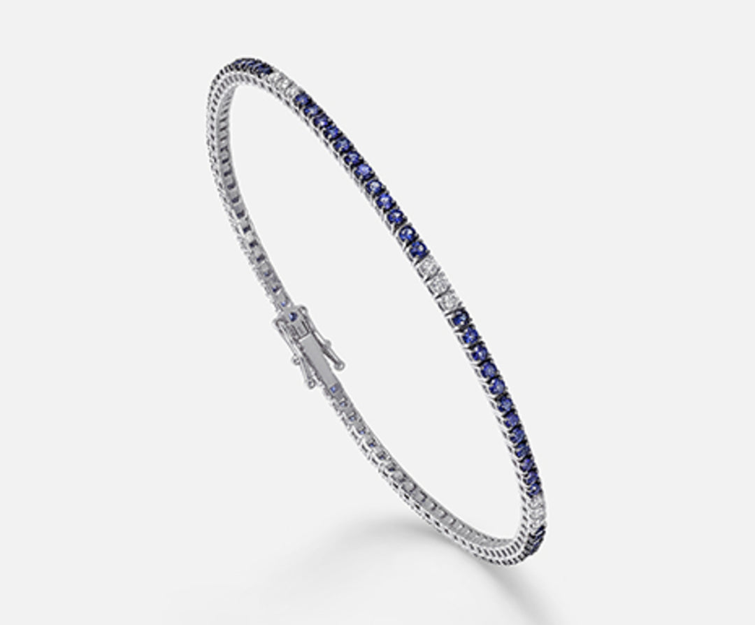 Mikiko Br Tennis 18 Karat Saphire 1,81 ct Durchm. ct.0,38 cm.17,5 MB5017O4ZFD198.17,5